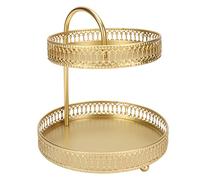 TOPINCN Bandeja de Frutas de 2 Niveles Soporte para Pasteles con Gran Capacidad Metal Resistente Fácil Montaje para el Hogar Fiesta Cocina Elegante Decorativo Soporte para Cupcakes