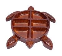TOPINCN Bandeja de Madera para Servir Bandeja de Madera para Servir de para Alimentos de Pino de Primera Calidad Forma única Secciones Divididas para Embutidos (Tortuga)
