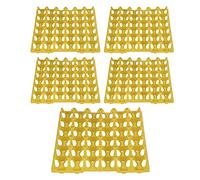 TOPINCN Bandeja de Plástico para Huevos de 5 Uds, Soporte para Cajas de Huevos de 30 Celdas, Planos con Diseño Apilable Resistente para Almacenamiento, Transporte, Suministros Agrícolas (YELLOW)