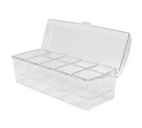 TOPINCN Bandeja para Condimentos, Carrito para Condimentos con 5 Compartimentos, Bandeja Apilable de Plástico Reutilizable para Guarnición para Fiestas Al Aire Libre, Picnic,