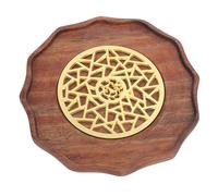 TOPINCN Bandeja para Servir de Madera de Nogal, Bandeja para Tetera, para Tetera, para Juego de té con Asas de Hierro para Comida, Fruta, café, té, Postre, Desayuno