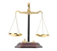 TOPINCN Báscula de Equilibrio Vintage de Hierro Antiguo, Escultura de Libra de Justicia, Adorno Decorativo Hecho a Mano con Detalles Florales Rojos y Verdes para el Hogar, Oficina, Sala