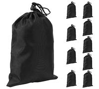 TOPINCN Bolsa de Almacenamiento para Cuerda de Saltar de Poliéster Duradero Negro con Cordón para Artículos Pequeños, Paquete de 10 para Organización y Fácil Transporte, Adecuada para Asistentes Al