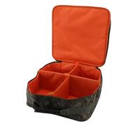 TOPINCN Bolsa de Aparejos de Pesca Bolsa de Almacenamiento de Carretes de Pesca Caja de Engranajes de Pesca con 4 Compartimentos Acolchados Ajustables para Carretes de Pesca con Mosca (Camuflaje de