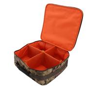 TOPINCN Bolsa de Aparejos de Pesca Bolsa de Almacenamiento de Carretes de Pesca Caja de Engranajes de Pesca con 4 Compartimentos Acolchados Ajustables para Carretes de Pesca con Mosca (Camuflaje CP)