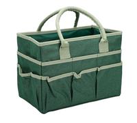 TOPINCN Bolsa Organizadora de Tela Oxford, con 10 Bolsillos y Tecnología Resistente Al Agua, para Suministros de Costura y Almacenamiento de Herramientas de Jardinería (GREEN)