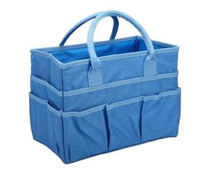 TOPINCN Bolsa Organizadora de Tela Oxford, con 10 Bolsillos y Tecnología Resistente Al Agua, para Suministros de Costura y Almacenamiento de Herramientas de Jardinería (BLUE)