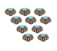 TOPINCN Botones Traseros con Rosca de Flor, Conchos Decorativos Vintage Azul Turquesa de 16,5mm para Accesorios de Moda, 10 Uds.