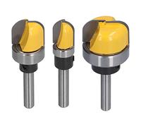 TOPINCN Broca de Punta Redonda, Cortador de Enrutador de Caja con Núcleo de Aleación Tratado Térmicamente con Rodamiento, Vástago de 1/4 Pulgadas para Hacer Tazones y Bandejas (1-/8 pulgadas + 3/4