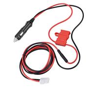 TOPINCN Cable de Alimentación de 12 V CC con Doble Fusible para Carga de Radio Móvil en Vehículos - Cable ABS Negro y Rojo de 1,5 M de Largo para Radios