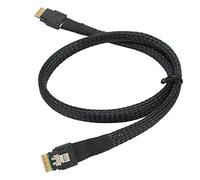 TOPINCN Cable SAS Delgado, Cable de Datos HDD Chapado en Oro de 12GBPS Delgado Suave para Chasis (1 m/3,3 pies)