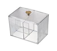 TOPINCN Caja de Almacenamiento de Hisopos de Algodón, Diseño Transparente Exquisito con Función Multiusos para Sala de Belleza, Material Plástico para Mascotas