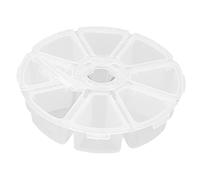 TOPINCN Caja de Almacenamiento Duradera de Cuentas Redondas de 8 Rejillas para Manualidades, Joyería y Suministros de Decoración de Uñas, Organizador de Plástico Transparente