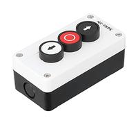 TOPINCN Caja de Interruptor Momentáneo, Cabrestante Duradero, Rodillo, Tope de Puerta, Botón Pulsador, Cubierta Industrial-IP32 ABS (SGKJ-3N)