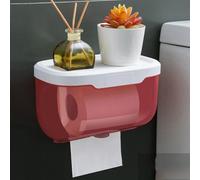 TOPINCN Caja de Papel tisú de Pared Impermeable Grande, Instalación sin Perforaciones para Uso Doméstico, Diseño Minimalista, 22x13x13cm (Pink)