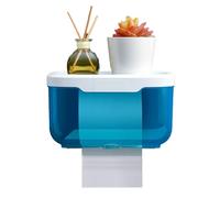 TOPINCN Caja de Papel tisú de Pared Impermeable Grande, Instalación sin Perforaciones para Uso Doméstico, Diseño Minimalista, 22x13x13cm (Blue)