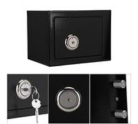 TOPINCN Caja Fuerte de Acero con Llave para Seguridad, Almacenamiento de Efectivo Resistente para Oficina en Casa, 2 Llaves y Pernos Incluidos