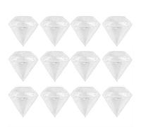 TOPINCN Cajas De Dulces De Plástico 12 Unids/Set Transparente Forma De Diamante Regalo De Banquete De Boda Caja De Dulces A Favor De La Decoración Del Hogar 9 * 9 Cm