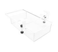 TOPINCN Cajón Debajo del Escritorio Deslizable sin Taladro Estante de Almacenamiento Debajo de la Mesa Bandeja Organizador de Cesta con Abrazadera Fija para Oficina, Hogar, (Blanco Pequeño Sin