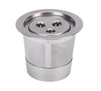 TOPINCN Cápsula de café Recargable, Vainas de Acero Inoxidable de 3 Orificios con Malla Fina, Filtro de Taza de café Espressos Reutilizable con Tapa, Cepillo y Cuchara para una Máquina