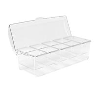 TOPINCN Carrito para Condimentos con 5 Compartimentos, Bandeja para Condimentos, Bandeja Apilable de Plástico Reutilizable para Guarnición, Diseño de Almacenamiento Versátil para Fiestas