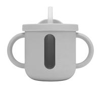 TOPINCN Cazas para Beber de Silicona, Buques Suaves, Recipientes de Destete, Taza de Entrenamiento para Niños Pequeños Livianos con Manijas Dobles y Cubierta a Prueba de Fugas para (GREY)