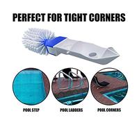TOPINCN Cepillo para Esquinas, Cerdas Suaves, Herramienta de Limpieza de Piscinas, 10,2 Pulgadas de Largo para Escalones de Piscina y Spa (Color de la foto)