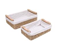 TOPINCN Cesta de Almacenamiento de Cuerda de Papel Tejida a Mano, Contenedor Decorativo de Estilo Bohemio con Asas para Sala de Estar, Dormitorio, Organización de Baño