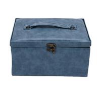 TOPINCN Cesta de Costura de Cuero Organizador de 2 Niveles con Bandeja Extraíble para Agujas de Coser, Hilos y Suministros para Manualidades, Kit de Costura, Caja de, Organizador