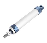 TOPINCN Cilindro de Aire de Doble Efecto y Varilla Simple Material de Aleación de Aluminio con Rotación Alternativa de 25 Mm, Buena Estanqueidad Al Aire para Conmutación de Válvulas, Junta de Pulido