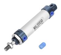 TOPINCN Cilindro de Aire de Doble Efecto y Varilla Simple Material de Aleación de Aluminio con Rotación Alternativa de 25 Mm, Buena Estanqueidad Al Aire para Conmutación de Válvulas, Junta de Pulido