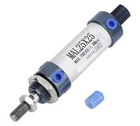 TOPINCN Cilindro de Aire de Doble Efecto y Varilla Simple Material de Aleación de Aluminio con Rotación Alternativa de 25 Mm, Buena Estanqueidad Al Aire para Conmutación de Válvulas, Junta de Pulido