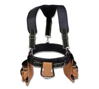 TOPINCN Cinturón de Herramientas con Tirantes, Chaleco para Herramientas Resistente, Bolsas de Ajustables para Carpinteros, Electricistas, Tela Oxford 1200D (Conjunto de tirantes y cinturón y tres