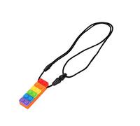 TOPINCN Collar Mordedor de Silicona Resistente a Altas Temperaturas para Las Necesidades de Búsqueda Sensorial en Niños para Autismo, TDAH, Reparación Bucal, Azul (Mordedor de bloques de