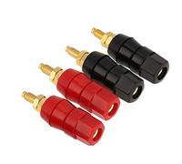 TOPINCN Conector de Clavija de Plátano, Terminal Negro y Rojo, Conexión de Amplificador de Audio de para de Altavoces, 4 Uds.