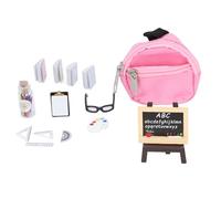 TOPINCN Conjunto de Mochila para útiles Escolares en Miniatura de Alta Simulación para Niños, Promueve Hábitos de Aprendizaje, Ideal para Exhibición, Material Plástico