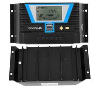 TOPINCN Controlador Solar de bajo Consumo para Diversas Baterías BSC3048 30A 12V/24V/36V/48V Control de Carga para Baterías Selladas de Plomo y Litio