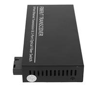 TOPINCN Convertidor de Medios Ethernet de Fibra, Tx1310nm RX1550nm Transceptor de Fibra de 8 Puertos Eléctricos 1 Puerto óptico 100-240V para Oficina (Enchufe de la UE)