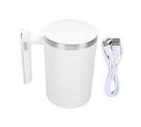 TOPINCN Copa de Agitación Eléctrica de 400 Ml, Taza de café Autónoma con Pantalla de Temperatura, 304 Acero Inoxidable Taza de Agitación Recargable Automática Automática Autocominación (blanco crema)