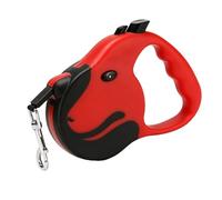 TOPINCN Correa Retráctil para Perros con Agarre Cómodo, Freno de Bloqueo de un Solo Toque, Correa de Cinta Antideslizante de Nailon para Perros Pequeños y Medianos, Ideal para Paseos Al (Rojo)