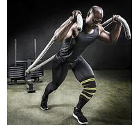 TOPINCN Correas Elásticas de Soporte para Rodillera para Gimnasio, Deportes Al Aire, Reducen el Riesgo de Lesiones, Material Suave y Flexible, Negro y Rojo, 1 Pieza (Amarillo Negro)
