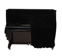 TOPINCN Cubierta Antipolvo para Piano Vertical Pleuche, 5 Colores, Material Suave y Transpirable, Protección Completa, Ligera y Portátil (BLACK)