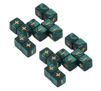 TOPINCN Cubos de Enseñanza de Matemáticas Conjunto de Símbolos Grabados Tamaño Compacto Más Menos Matemáticas Toyes Operativos 20pcs (Green)