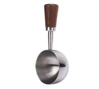 TOPINCN Cuchara de café, Cuchara Medidora de Acero Inoxidable 304 con de Nogal para Hornear té y café, Capacidad de 10g (L 30ML Plata)