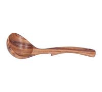 TOPINCN Cuchara para Gachas de Madera de, Cucharón de Madera, Utensilio de Cocina con Largo Cómodo para Servir Sopa (Cuchara pequeña con gancho curvo)