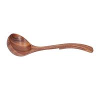 TOPINCN Cuchara para Gachas de Madera de, Cucharón de Madera, Utensilio de Cocina con Largo Cómodo para Servir Sopa (Cuchara grande con gancho curvo)