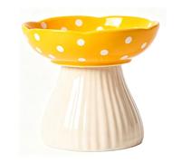 TOPINCN Cuenco para Gato Elevado Cerámica Plato Ancho y Superficial, | Cerámica de Alta Temperatura, Postura Cómoda Al Comer, Reduce la Tensión del Cuello, para Gatos y Perros Pequeños, Respeta