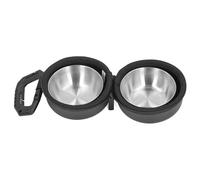 TOPINCN Cuencos Dobles para Perros, Cuenco Doble Plegable de Acero Inoxidable con Clips, Cuencos de Viaje para Perros Más Estables, Alimentador de Agua para Alimentos para Mascotas