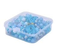TOPINCN Cuentas de Plástico Mixtas, 800 Unidades, Cuentas Artesanales de ABS para Hacer Joyas con Cordón Elástico, Pulsera, Collar, Llavero, Suministros para Pendientes (azul real)
