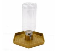 TOPINCN Dispensador de Agua para Reptiles, Cuenco de Alimentación Antideslizante Hexagonal Desmontable con Alimentador Automático, Dispensador de Agua de Terrario de Gran (Amarillo terroso)